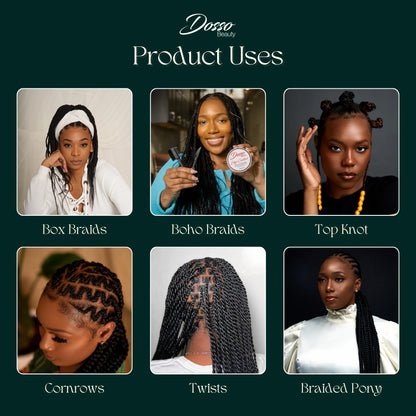 Dosso Beauty: 18 "Body Wave Boho" Cheveux à Tresser Non-Toxiques & Hypoallergéniques